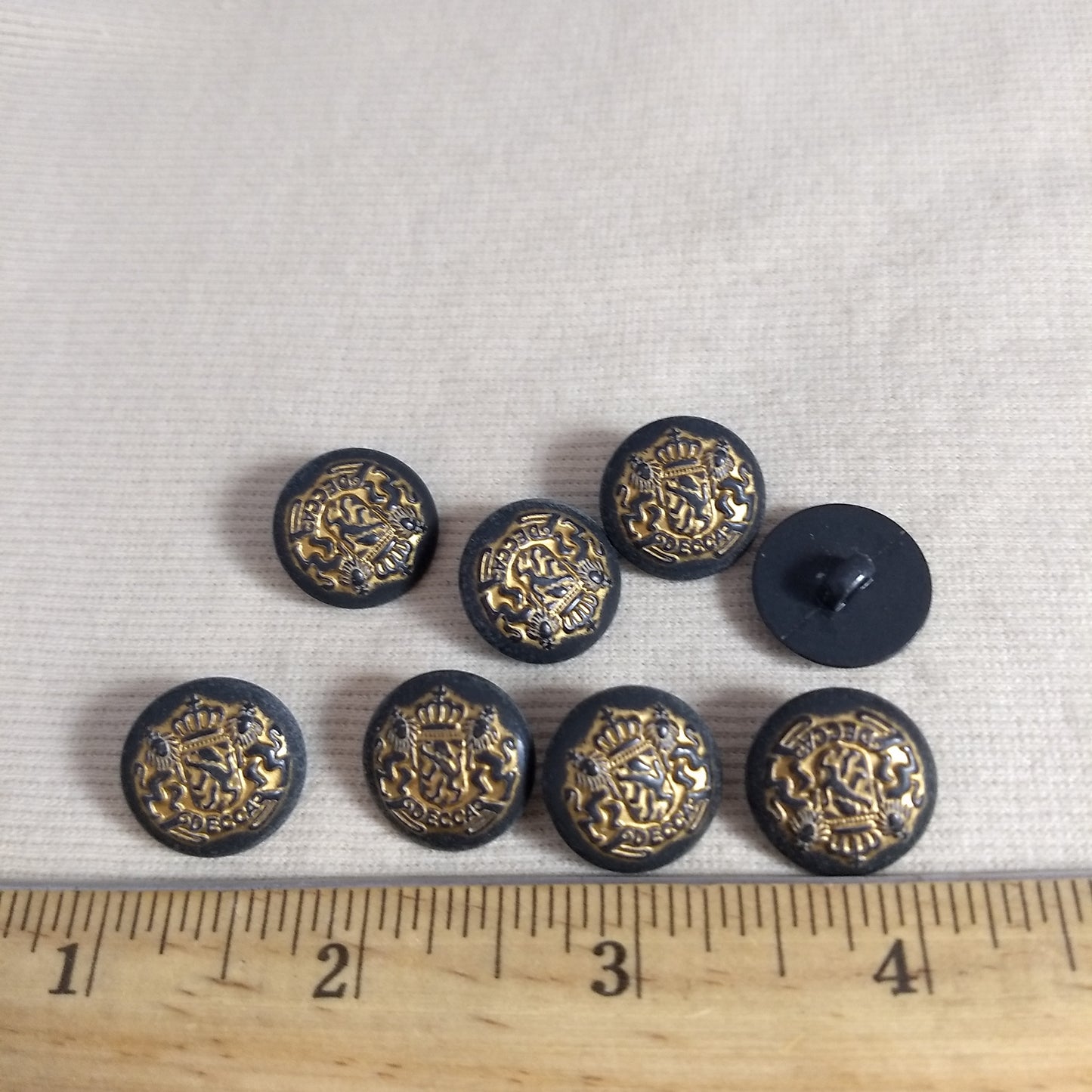 Button #1440 #Shank #Antique-Gold #Rim #Nylon #10pc