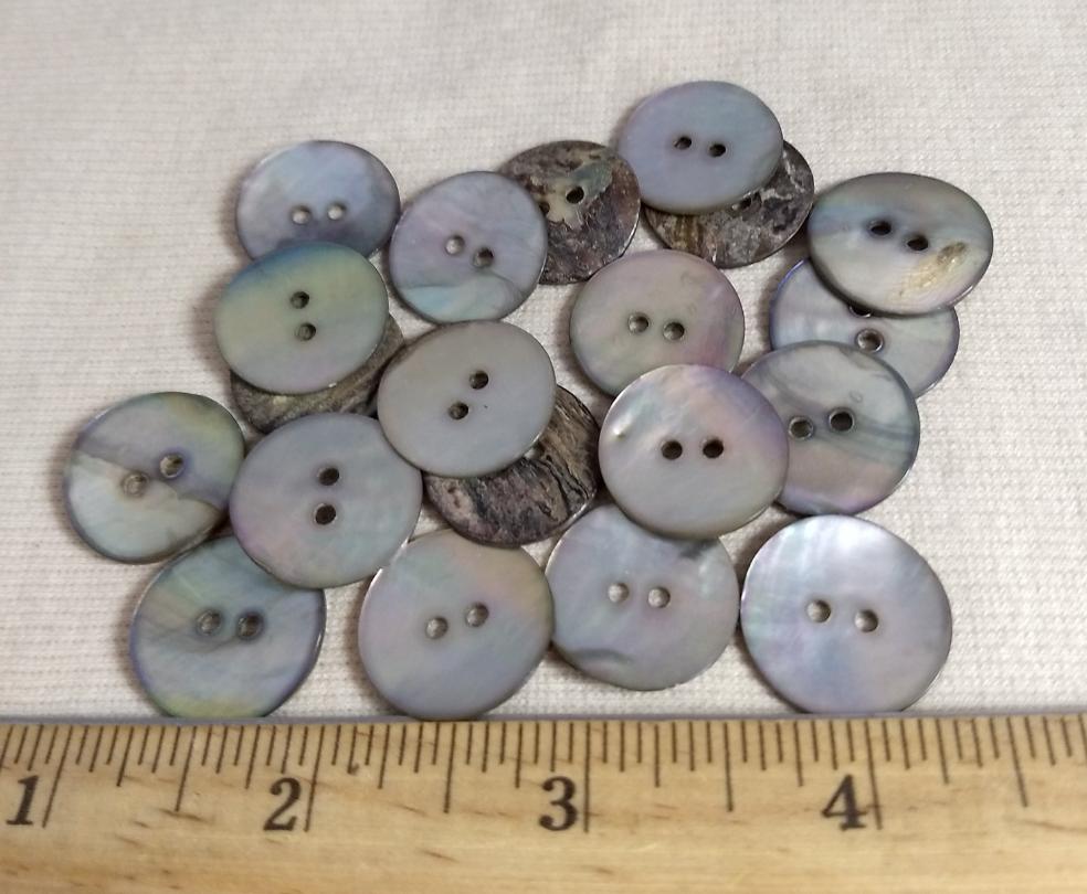 Button #Akoya #2 Hole #Grey #Shell #10pc