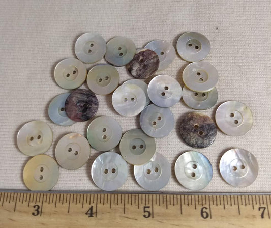 Button #Akoya #2 Hole #Pearl #Rim #Shell #10pc