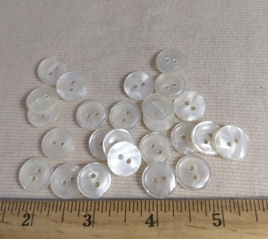 Button #Como #2 Hole #Pearl #Wavy #Basic #Rim #Polyester #10pc