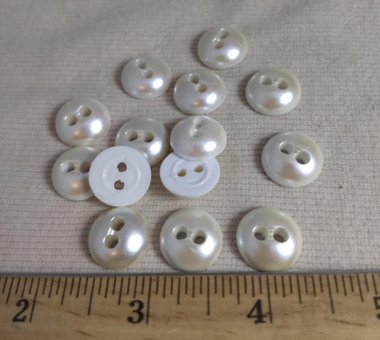 Button #2041 #2 Hole #Pearl #Nylon #10pc