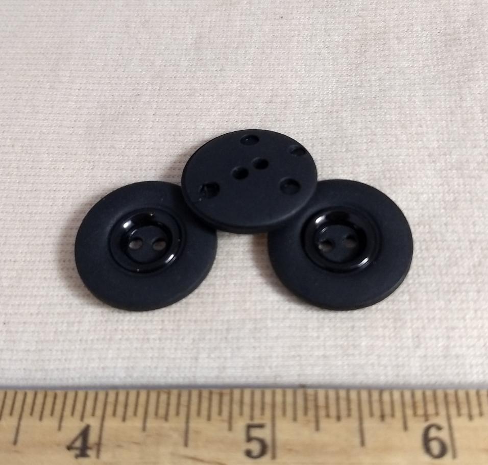 Button #9163 #2 Hole #Black #Nylon #10pc