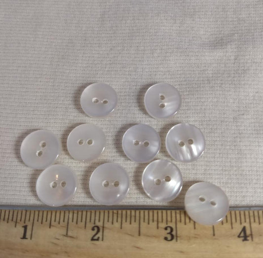 Button #600 #2 Hole #Pearl #Basic #Polyester #10Pc