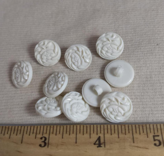 Button #1801 #Shank #White #Nylon #Flower #10Pc