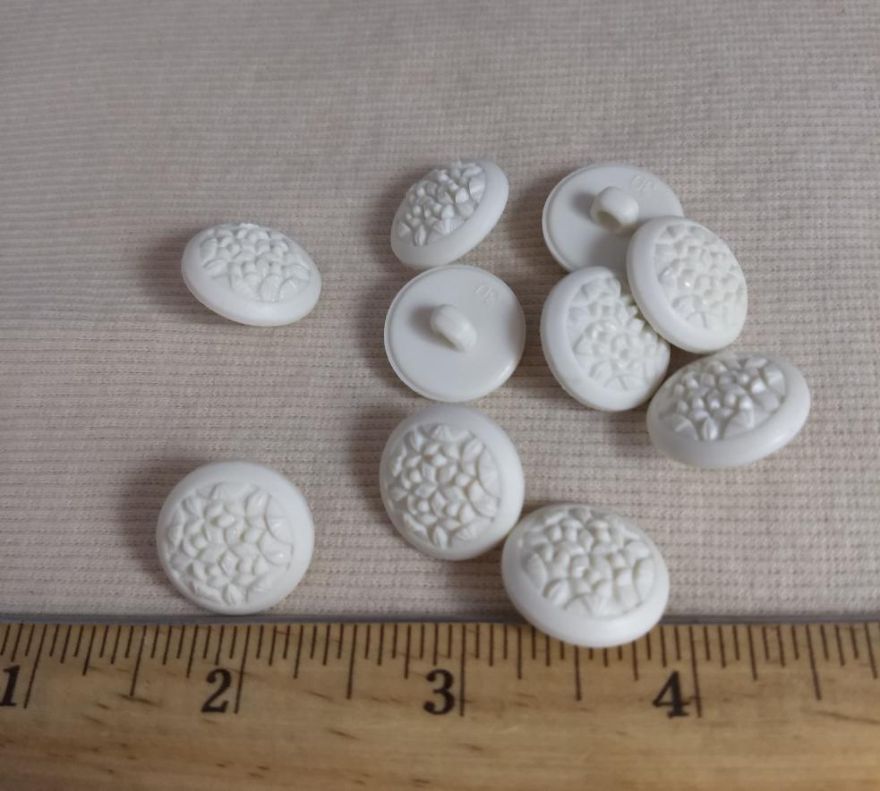 Button #1789 #Shank #White #Nylon #10Pc