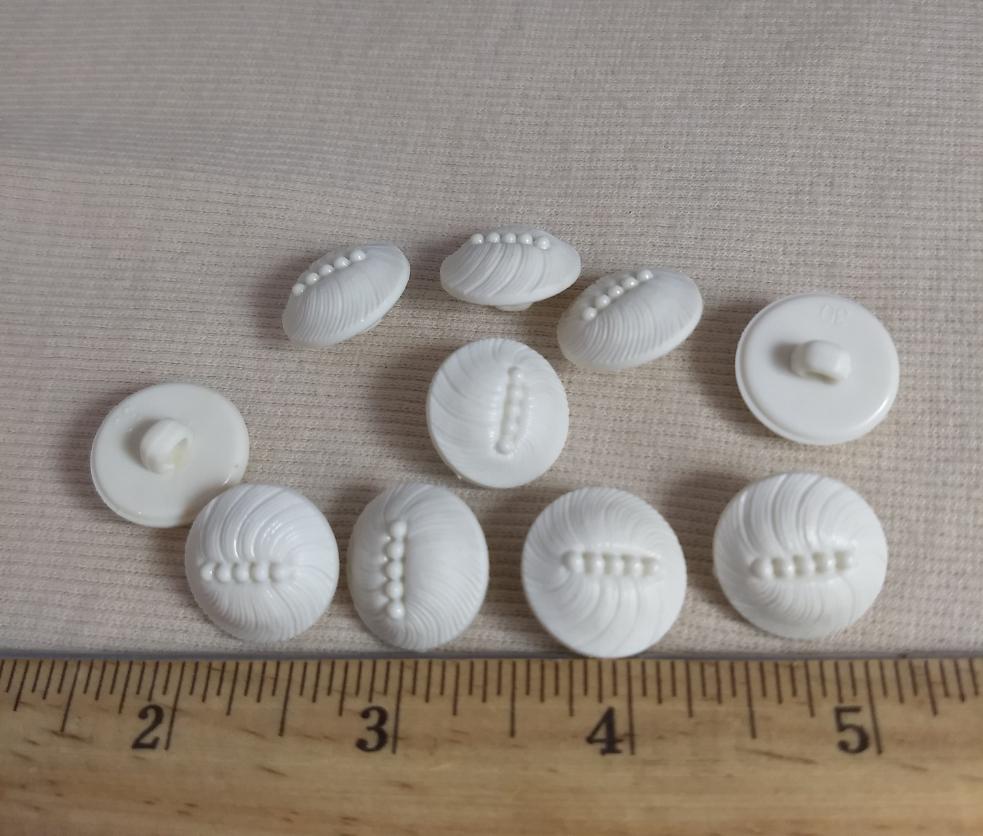 Button #1796 #Shank #White #Nylon #10Pc