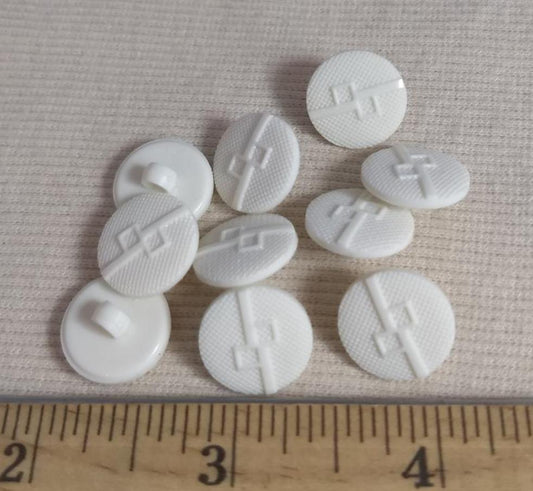 Button #1792 #Shank #White #Nylon #10Pc