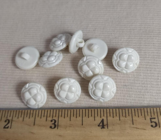 Button #1787 #Shank #White #Nylon #10Pc