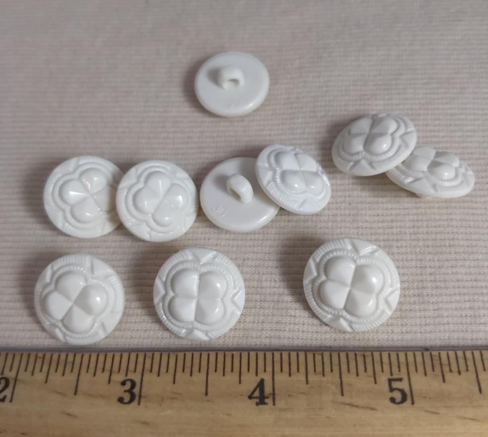 Button #1787 #Shank #White #Nylon #10Pc