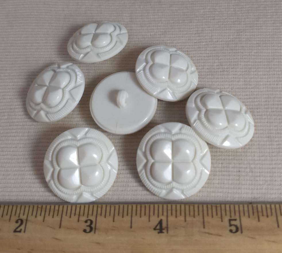 Button #1787 #Shank #White #Nylon #10Pc