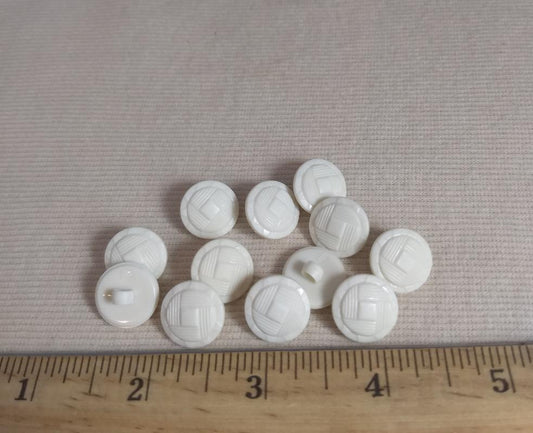 Button #1786 #Shank #White #Nylon #10Pc