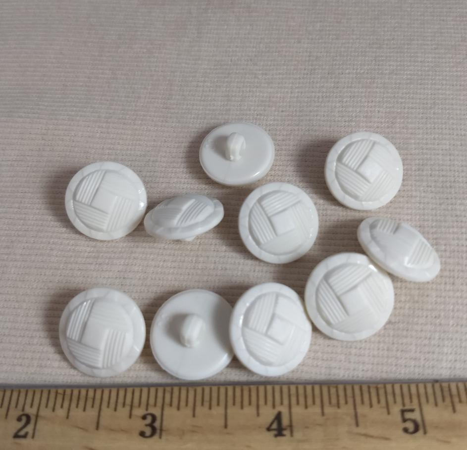 Button #1786 #Shank #White #Nylon #10Pc