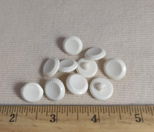 Button #1799 #Shank #White #Nylon #10Pc