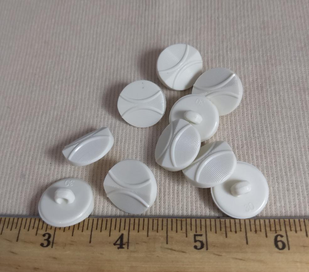 Button #1802 #Shank #White #Nylon #10Pc