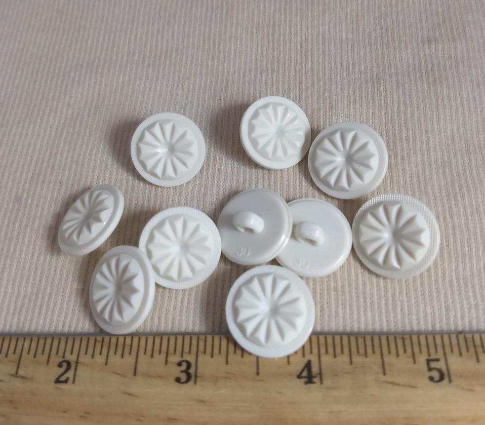 Button #1800 #Shank #White #Nylon #Rim #10pc