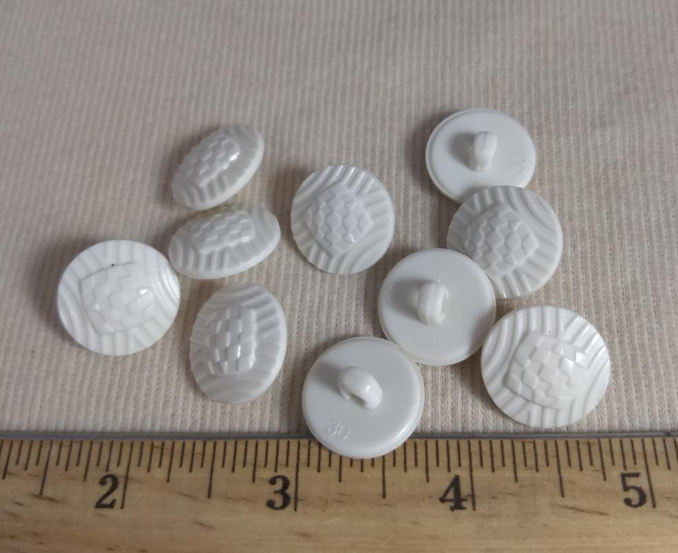 Button #1803 #Shank #White #Nylon #10pc