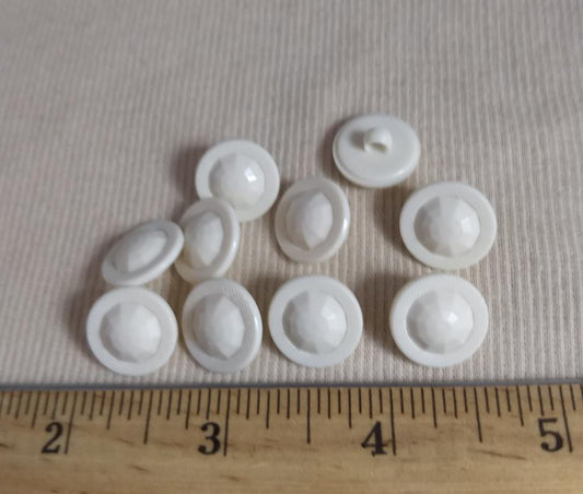 Button #1798 #Shank #White #Nylon #Rim #10pc