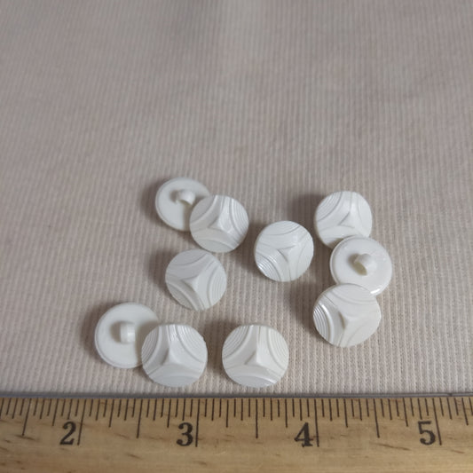 Button #1785 #Shank  #White #Rim #Nylon #10pc