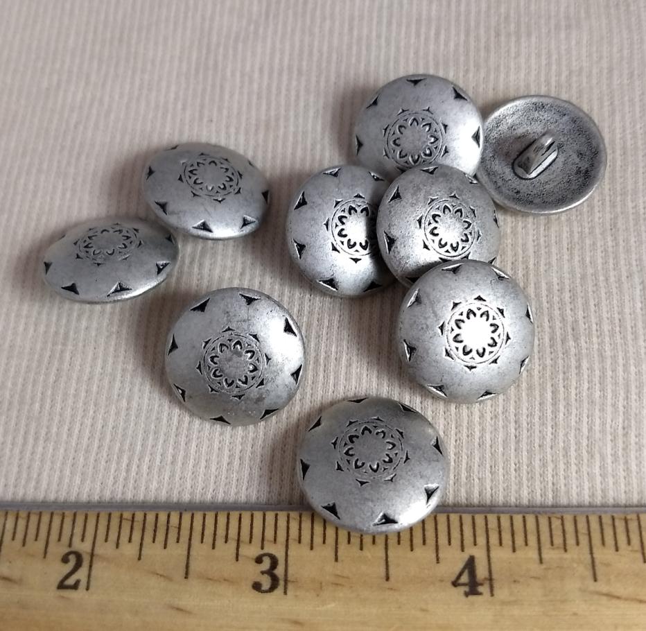 Button #6196 #Shank #Antique-Silver #Metal #10pc