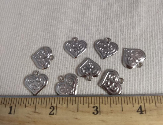 Pendant #Charm #Silver #Metal #Heart #10pc