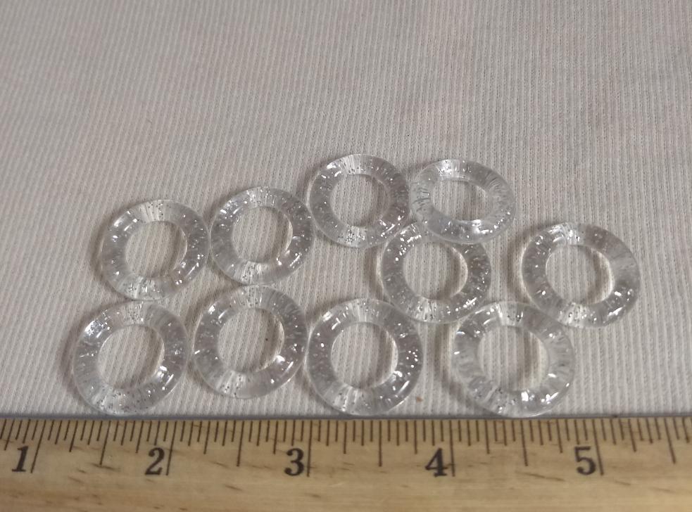 Ring #1449 #Clear #Round #Plastic #10pc