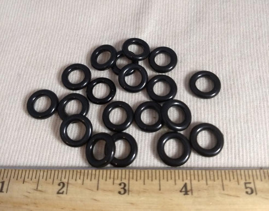 Ring #Jump-Ring #Black #Round #Plastic #10pc