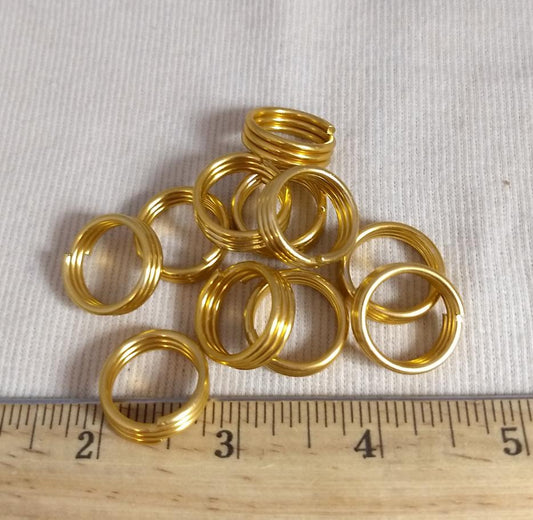 Ring #1457 #Gold #Round #Three-Loop #ABS #10pc