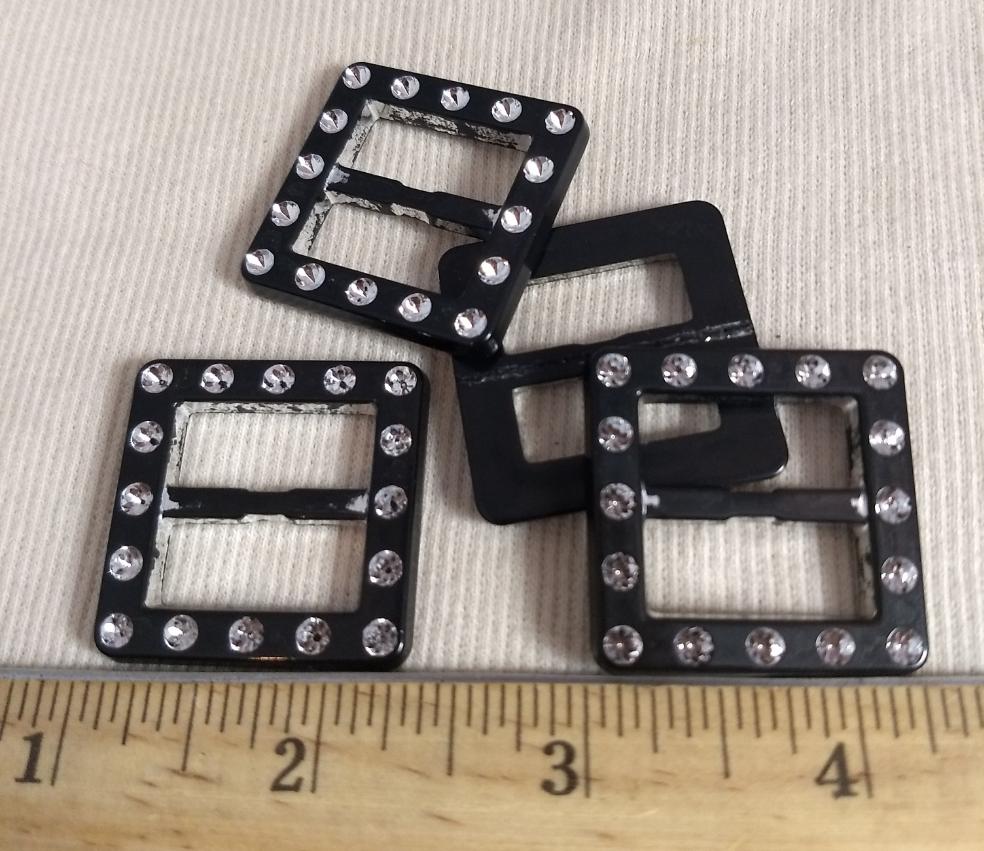 Buckle #MB852 #Black #Slider #ABS #Acrylic-Stone #10pc