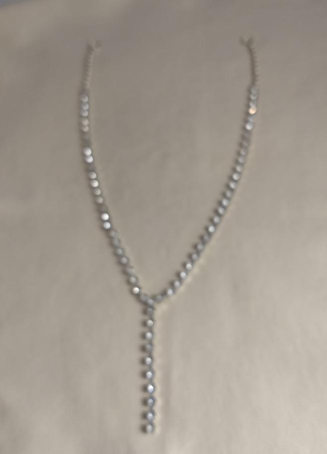 Necklace #10579 #Silver #O-Ring #Aluminum #Acrylic-Stones #10pc