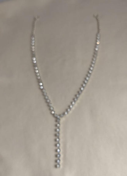 Necklace #10579 #Silver #O-Ring #Aluminum #Acrylic-Stones #10pc