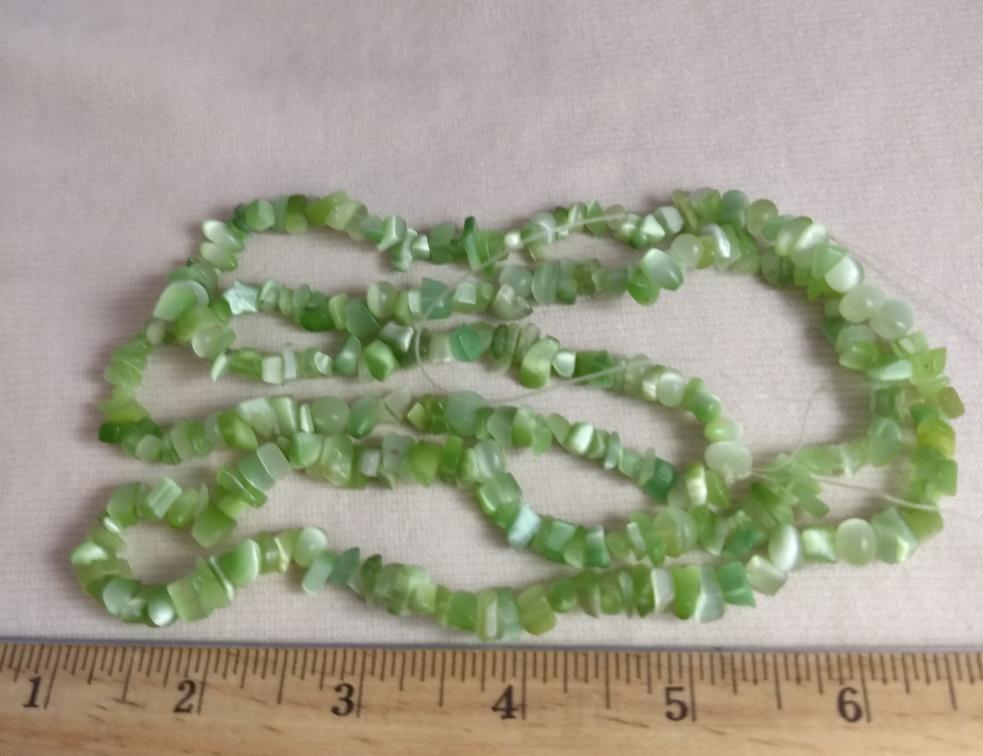 Bead #Chip #Green #2-Hole #Chain #Abs #1pc