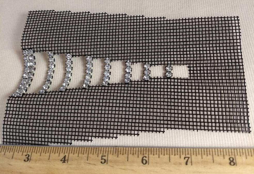 Trimming #6757 #Black #V-Neck #Sew-On #Mesh #Grade-A #Rhinestone #1pc