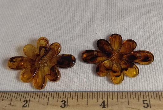 Button #1472 #Shank #Brown #Flower #Polyester #10pc