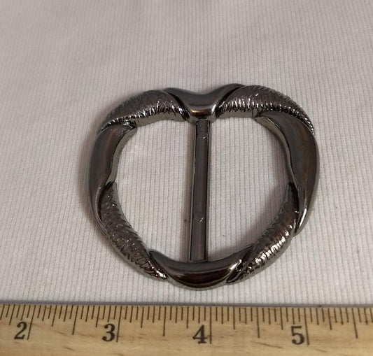 Buckle #1479 #Antique-Silver #Center-Bar #Heart #Abs #1pc