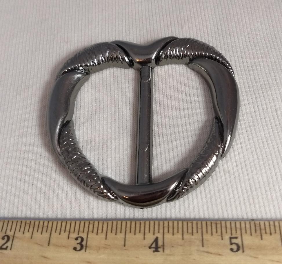 Buckle #Heart #Antique-Silver #Center-Bar #1pc