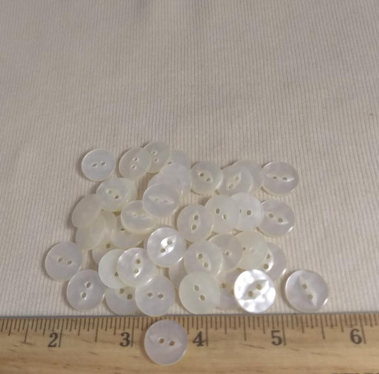 Button #Fisheye #2 Hole #Pearl #Basic #Polyester #10pc