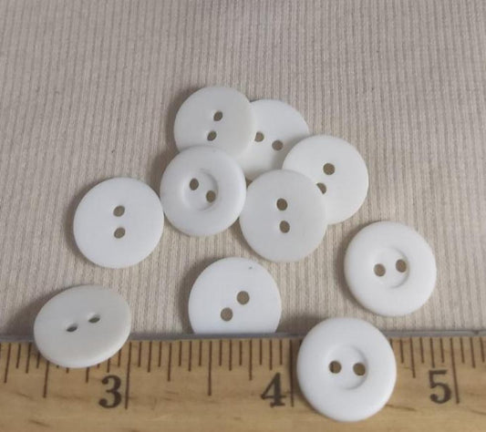 Button #Basic #1195 #2 Hole #White #Rim #Polyester #10pc