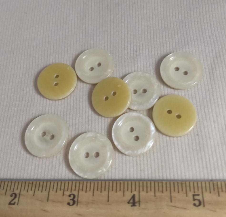 Button #21434 #2 Hole #Pearl #Polyester #10pc