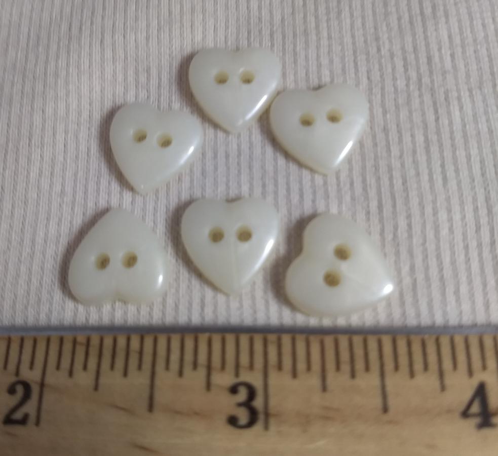 Button #KU225 #2 Hole #Pearl  #Heart #Nylon #10pc