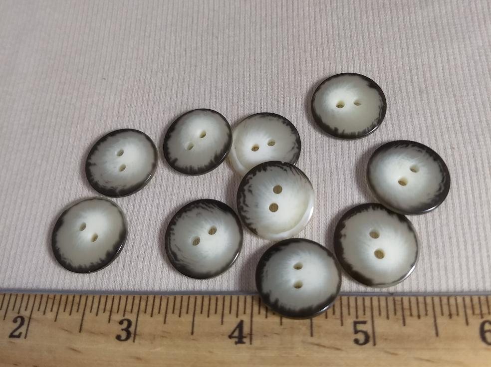 Button #C3005 #2 Hole #White #Imitation #Horn #Polyester #10pc