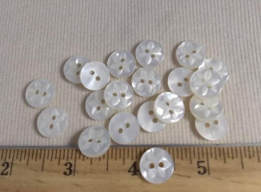 Button #1450 #2 Hole #Pearl #Flower #Nylon #10pc