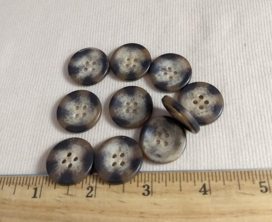 Button #7425 #4 Hole #Brown #Horn #10pc