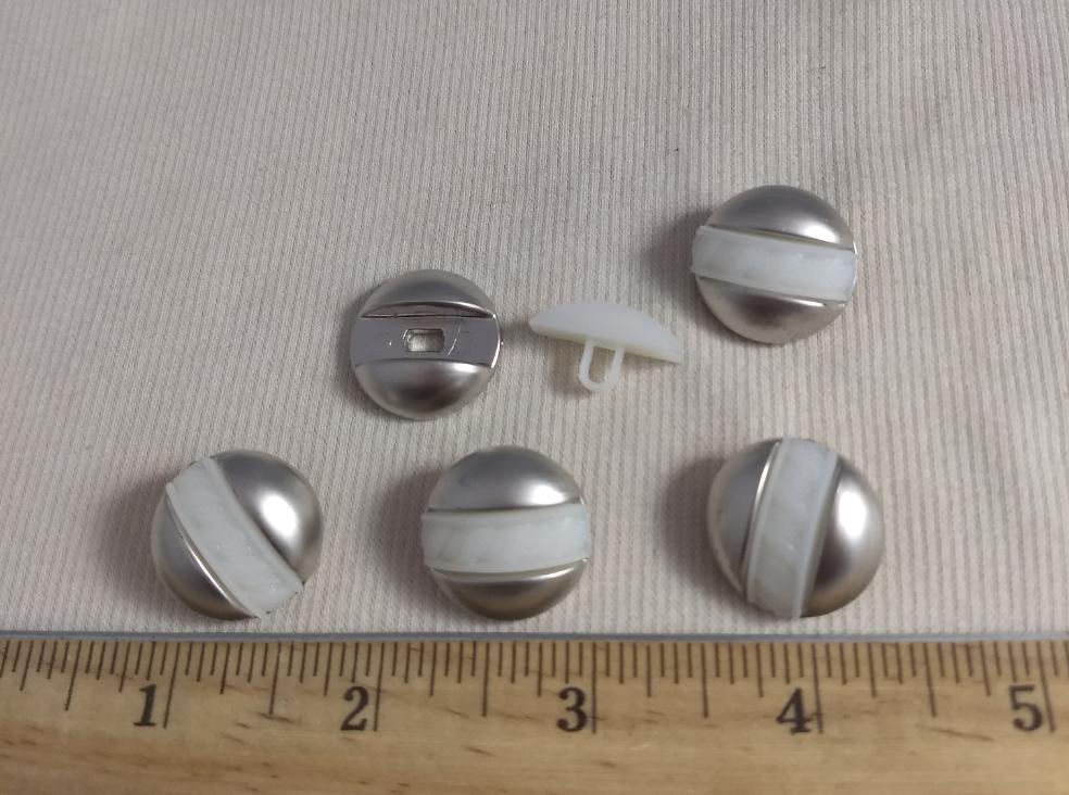 Button #1495 #Shank #Silver #Abs #10pc