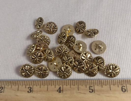 Button #80039 Shank #Antique-Gold #ABS #10pc