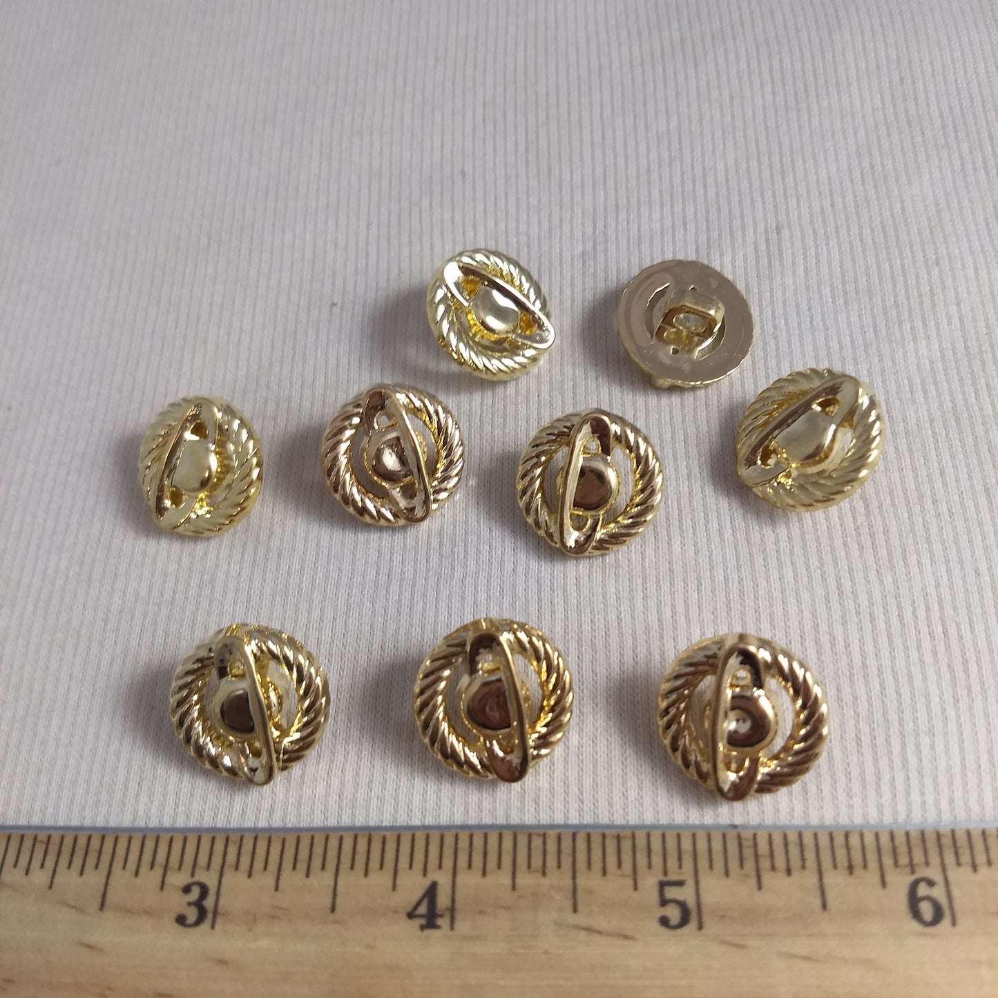 Button #86843 #Shank #Gold #Rim #Abs #10pc