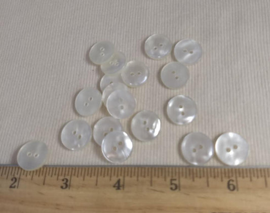 Button #112213 #2 Hole #Pearl #Nylon #10pc