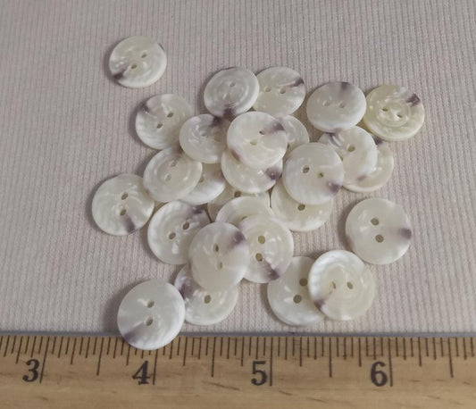 Button #96005-1 #2 Hole #Cream #Imitation #Horn #Polyester #10pc