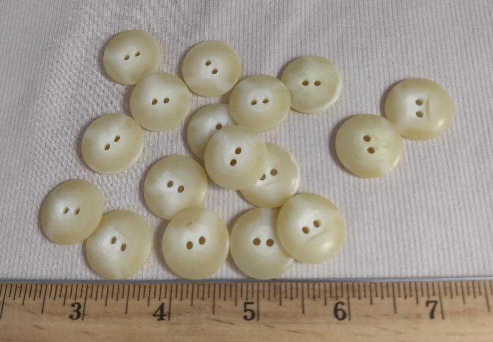 Button #98044 #2 Hole #Cream #Polyester #10pc