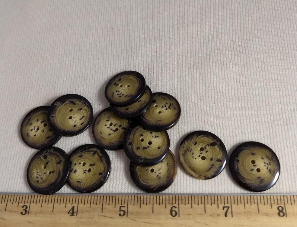 Button #1504 #2 Hole #Brown #Polyester #10pc