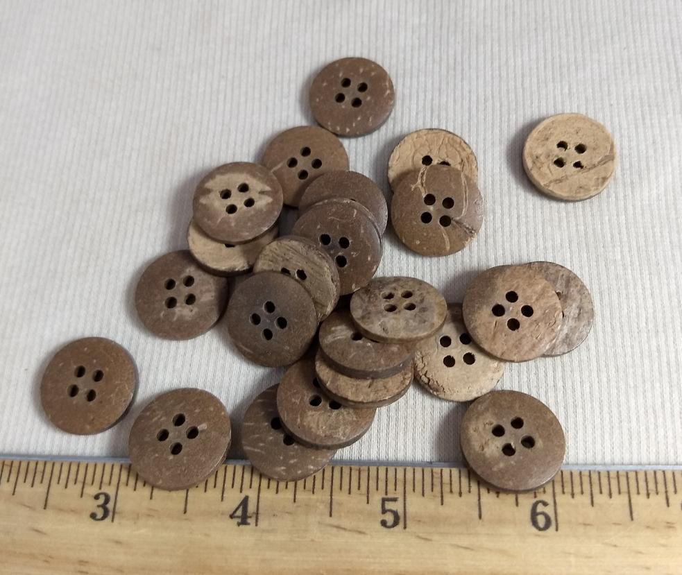 Button #PPC010 #4 Hole #Brown #Coconut #10pc